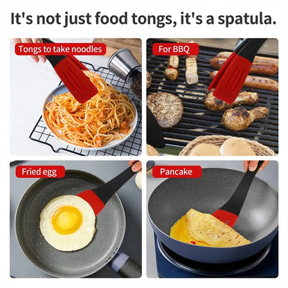 3 in 1 Kitchen Silicone Spatula Tongs