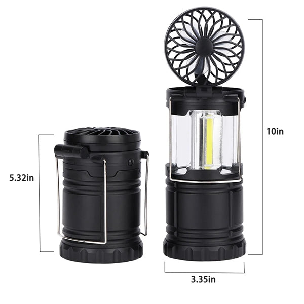 2-in-1 LED Battery Camping Hanging Fan Lantern