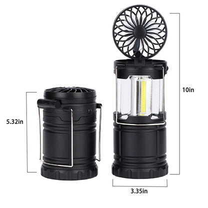 2-in-1 LED Battery Camping Hanging Fan Lantern
