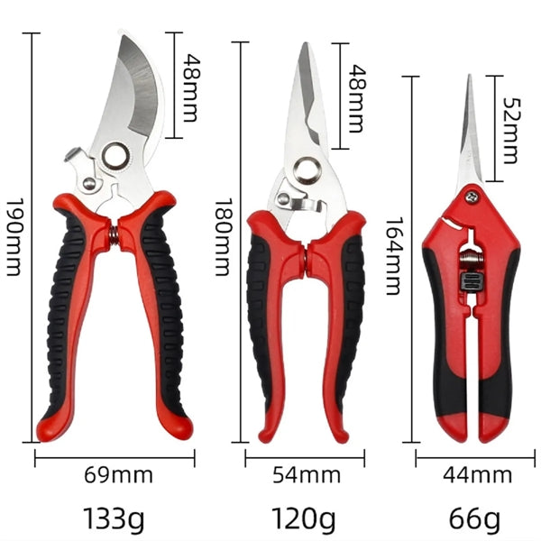 3 Pack Garden Pruning Shears with storage bag