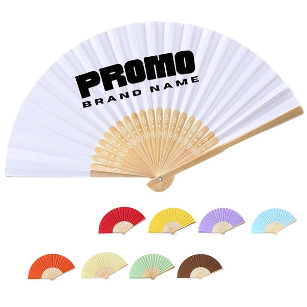 Custom Printing DIY Foldable Handheld Bamboo Paper Fan
