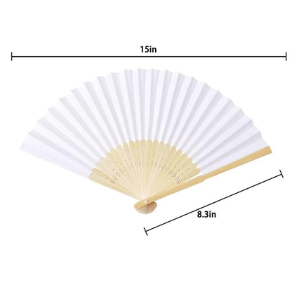 Custom Printing DIY Foldable Handheld Bamboo Paper Fan