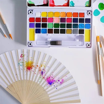 Custom Printing DIY Foldable Handheld Bamboo Paper Fan