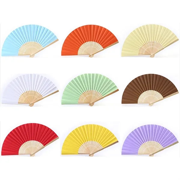 Custom Printing DIY Foldable Handheld Bamboo Paper Fan