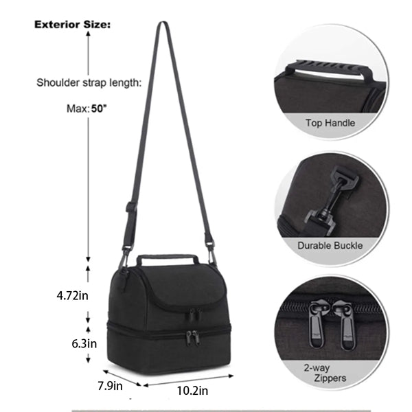Double Layer Unisex Refrigerated Insulated Lunch Bag