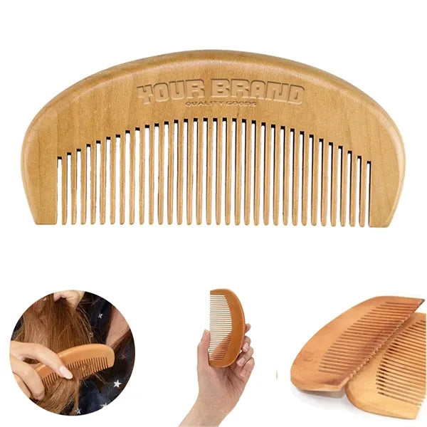 Detangling Styling Portable Fine Tooth Natural Wood Comb