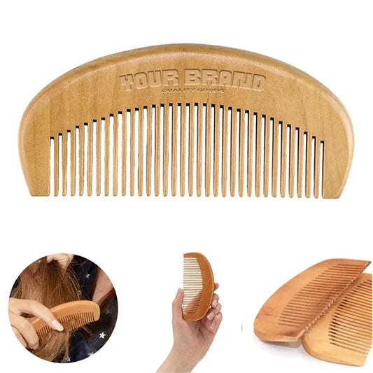 Detangling Styling Portable Fine Tooth Natural Wood Comb