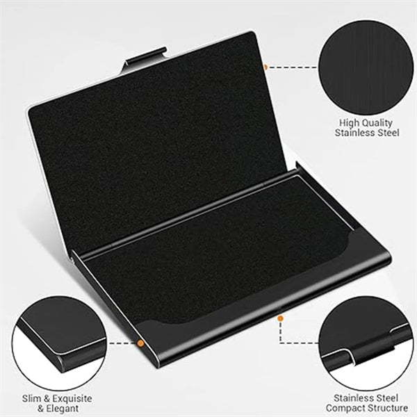 Unisex Buckle Pocket Metal Case Slim Business Card Holder