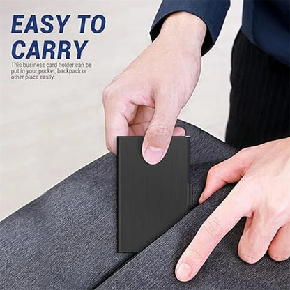 Unisex Buckle Pocket Metal Case Slim Business Card Holder