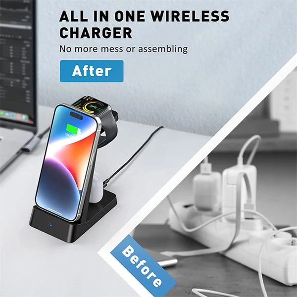 3-in-1 Phone Watch Earpods Wireless Charging Station
