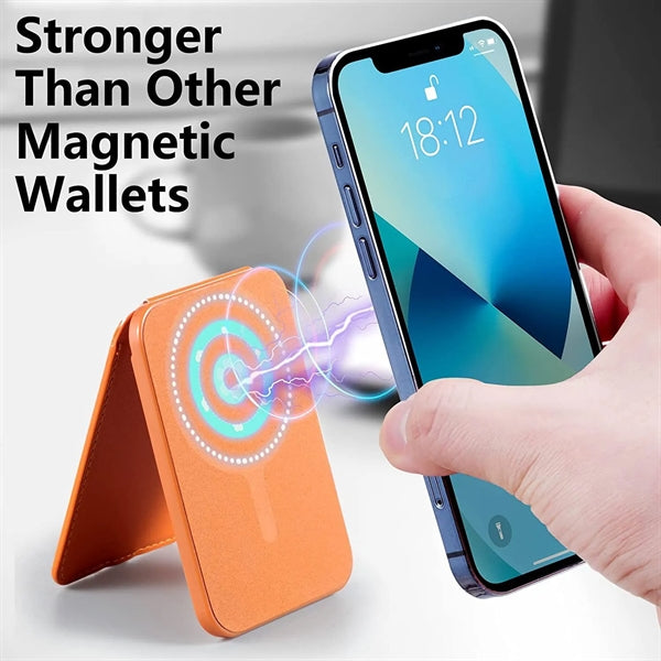 Leather Magsafe Wallet Card Stand Phone Holder