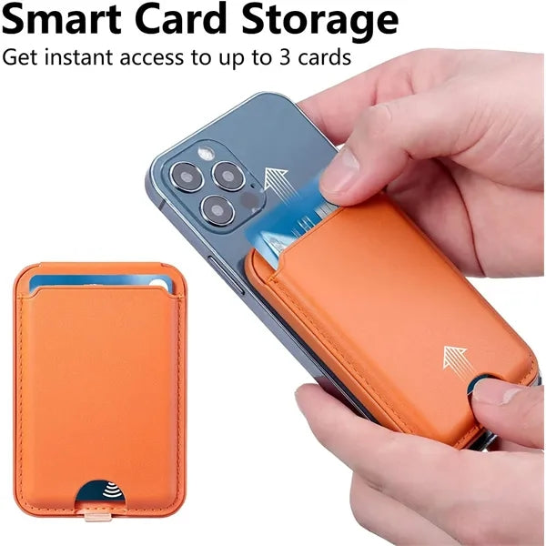 Leather Magsafe Wallet Card Stand Phone Holder