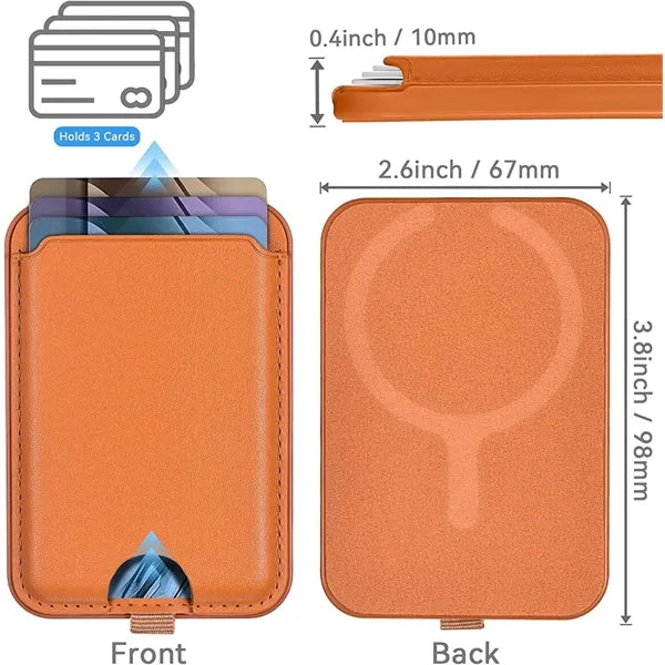 Leather Magsafe Wallet Card Stand Phone Holder