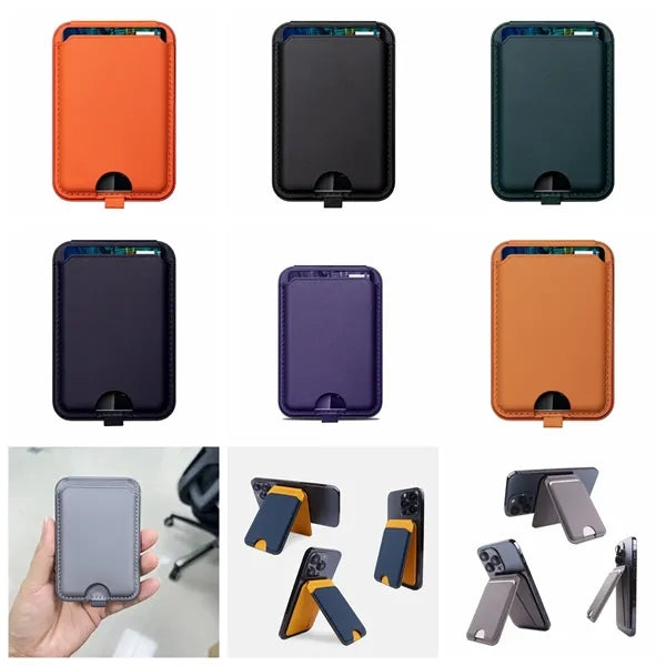 Leather Magsafe Wallet Card Stand Phone Holder
