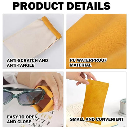 Self-Closing Portable Sunglasses Leather Case