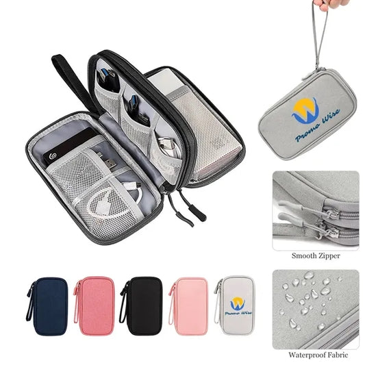 Waterproof Double Layers Travel Cable Pouch Tech Organizer