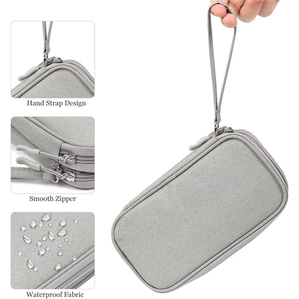 Waterproof Double Layers Travel Cable Pouch Tech Organizer
