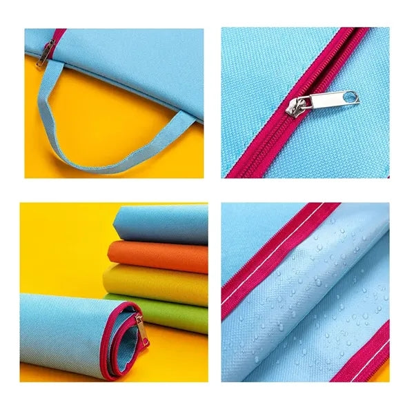 Portable A4 Handle Zipper File Bags