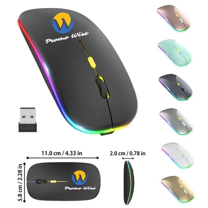 Extra Slim Rechargeable Wireless Mouse with LED Flashlight