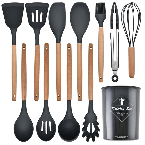 Silicone Non-Stick Kitchen Utensils 12-Piece Set