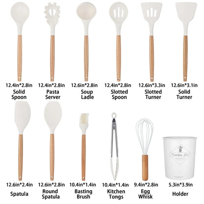 Silicone Non-Stick Kitchen Utensils 12-Piece Set