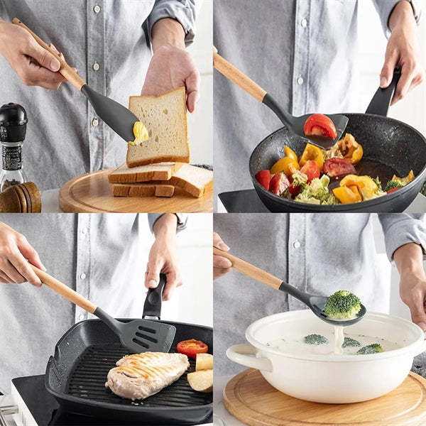 Silicone Non-Stick Kitchen Utensils 12-Piece Set