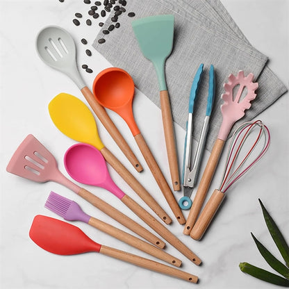 Silicone Non-Stick Kitchen Utensils 12-Piece Set