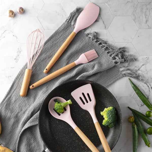 Silicone Non-Stick Kitchen Utensils 12-Piece Set