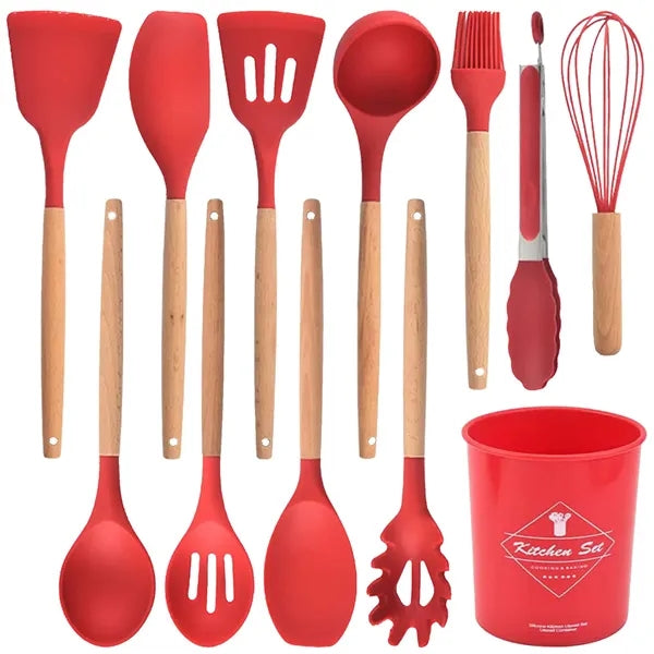 Silicone Non-Stick Kitchen Utensils 12-Piece Set