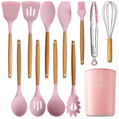 Silicone Non-Stick Kitchen Utensils 12-Piece Set