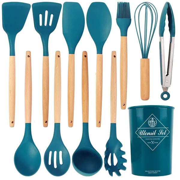 Silicone Non-Stick Kitchen Utensils 12-Piece Set