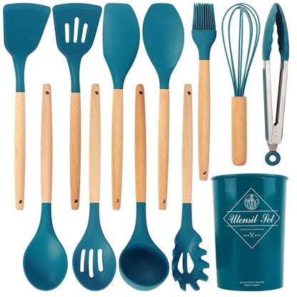 Silicone Non-Stick Kitchen Utensils 12-Piece Set