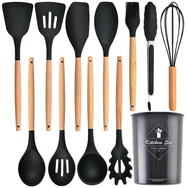 Silicone Non-Stick Kitchen Utensils 12-Piece Set
