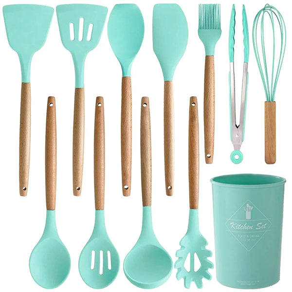 Silicone Non-Stick Kitchen Utensils 12-Piece Set
