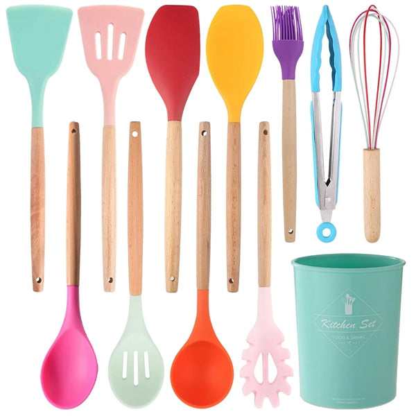 Silicone Non-Stick Kitchen Utensils 12-Piece Set