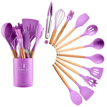 Silicone Non-Stick Kitchen Utensils 12-Piece Set