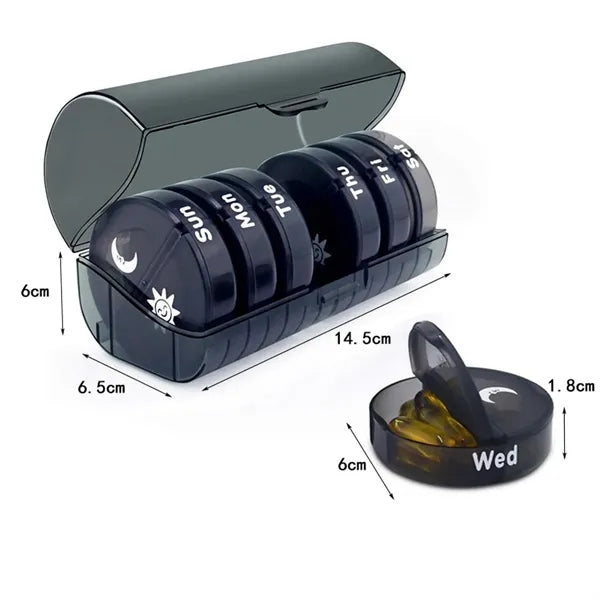 Weekly 7-Day Med Case Pill Dispenser Medicine Box