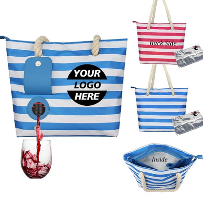 Beach Insulated Picnic Tote Cooler Bag With Ice Wine Pack