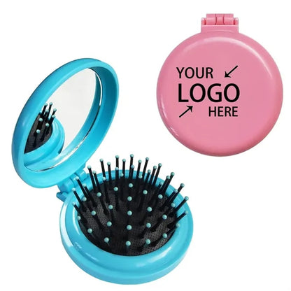 Folding Hair Brush with Mirror