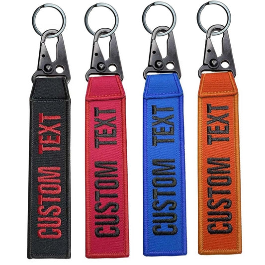 Personalized Keyring Double Sided Embroidery