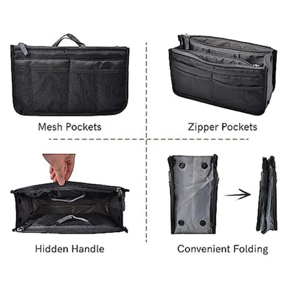Multi Pocket Insert Organizer Bag With Handles