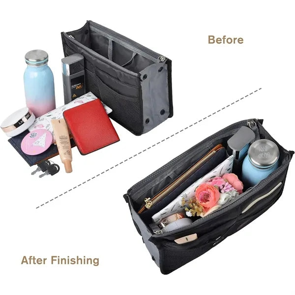 Multi Pocket Insert Organizer Bag With Handles