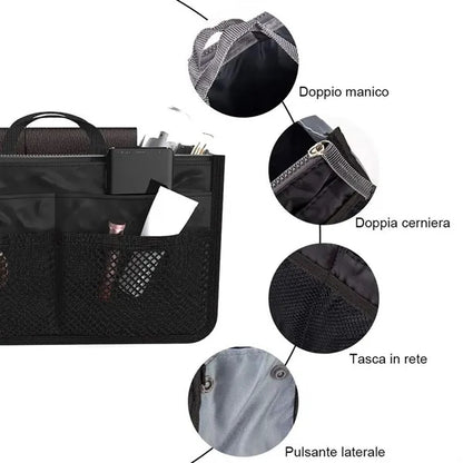 Multi Pocket Insert Organizer Bag With Handles