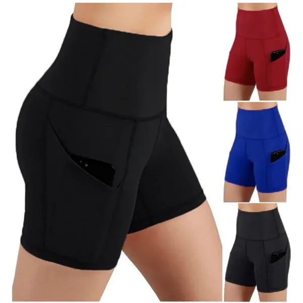 High Waist Yoga Shorts with Deep Pockets