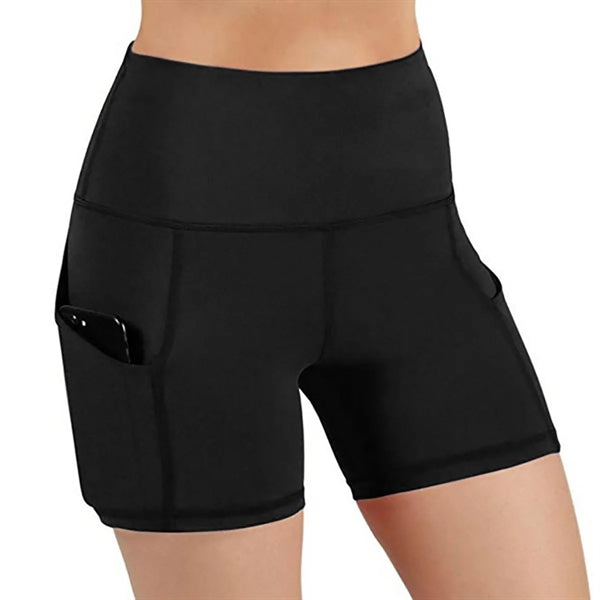 High Waist Yoga Shorts with Deep Pockets