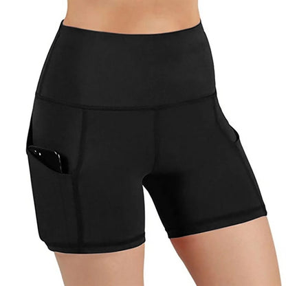 High Waist Yoga Shorts with Deep Pockets