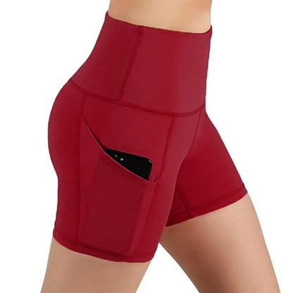 High Waist Yoga Shorts with Deep Pockets