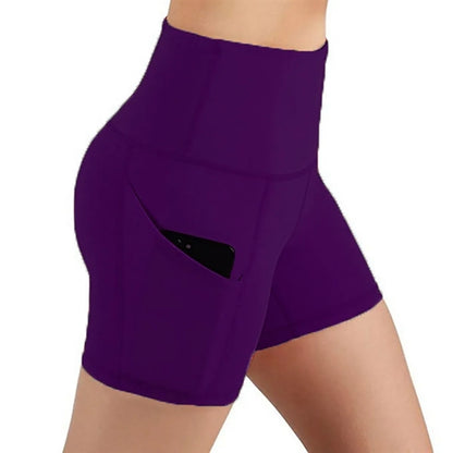 High Waist Yoga Shorts with Deep Pockets