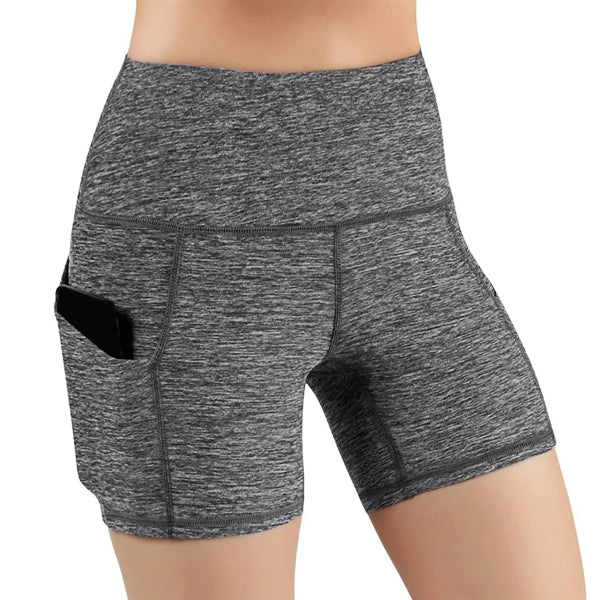 High Waist Yoga Shorts with Deep Pockets