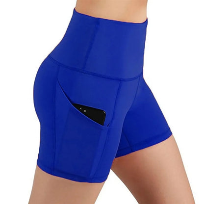 High Waist Yoga Shorts with Deep Pockets